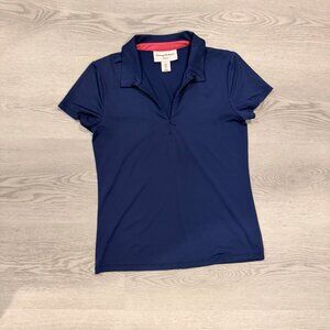 Tommy Bahama Golf Women’s Short Sleeve Zip Polo Shirt Size S Navy Blue EUC